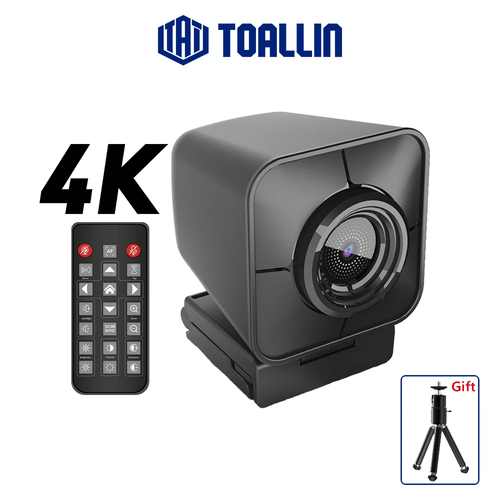 TOALLIN 4K HD Webcam Autofocus 1080P USB Web Camera with Sony Sensor, Dual Microphone FOV 81&deg; PC Camera for YouTube Streaming