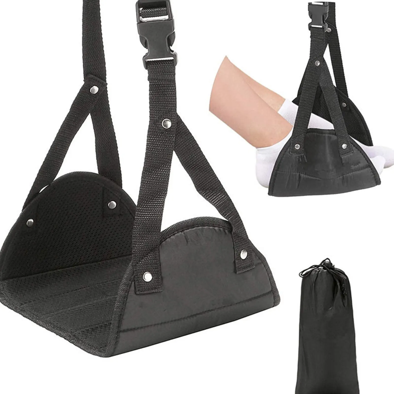 Car Travel Foot Rest Portable Long-distance Trip Foot Hammock for Airplane High-speed Rail Sleep