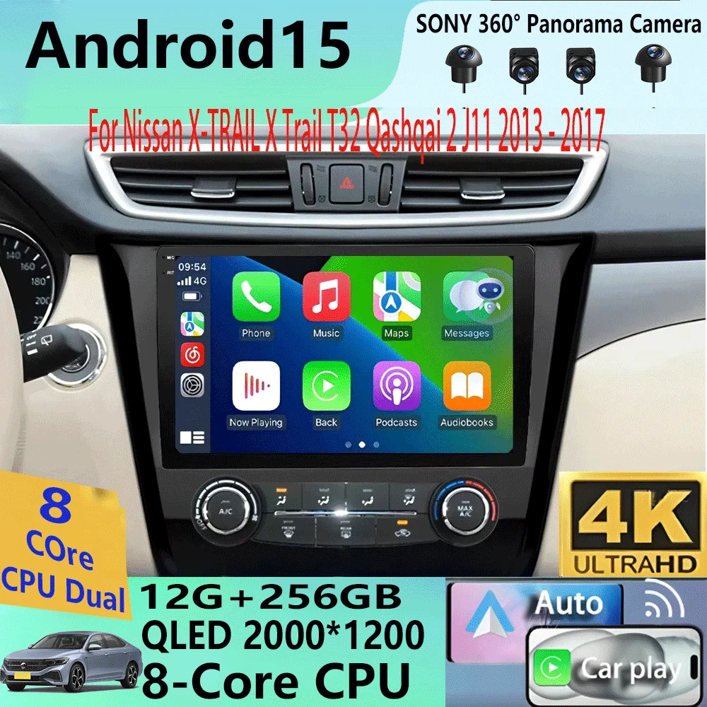 Carplay Voiture Pour Nissan X-Trail 2016 2017 2018 2019 2020 2021