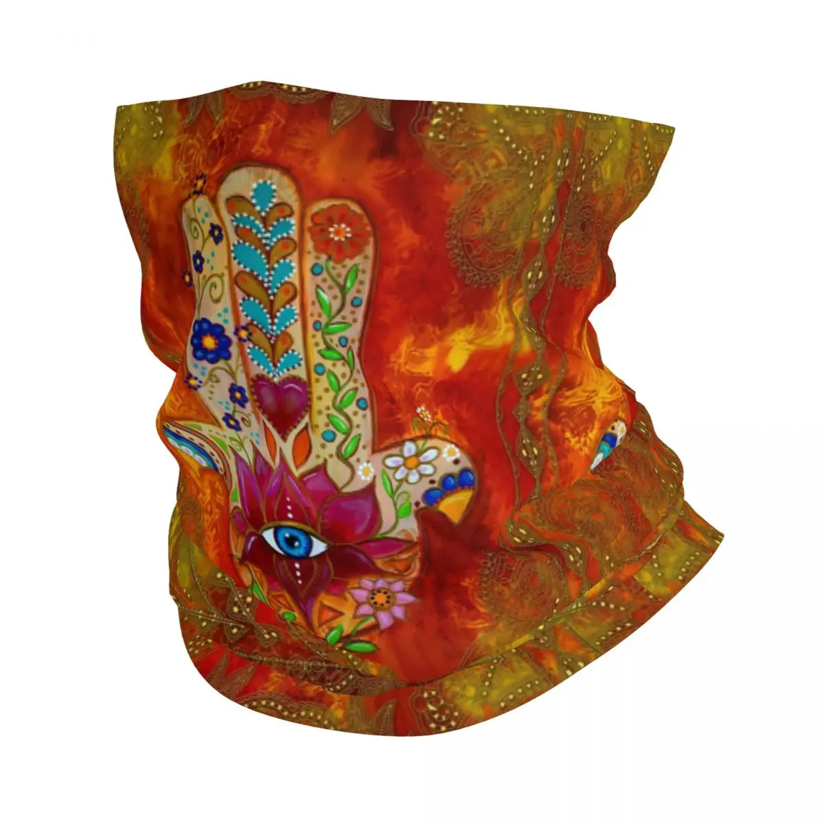 

Бандана Hamsa для рук, обогреватель шеи для мужчин и женщин, зимний походный лыжный шарф, гетры, племена сглаза, амулет, чехол для лица
