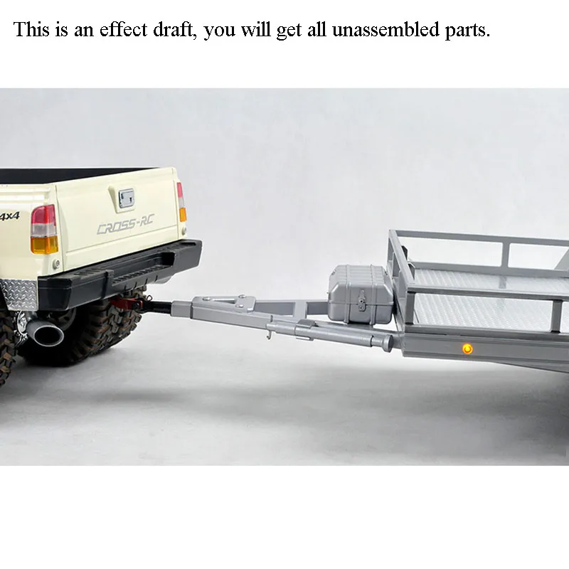 CROSSRC 1/10 Scale RC Heavy Duty Flatbed Full Remote Control Trailer Truck Unassembled KIT DIY T006 Car Model RC Toy TH10473 2
