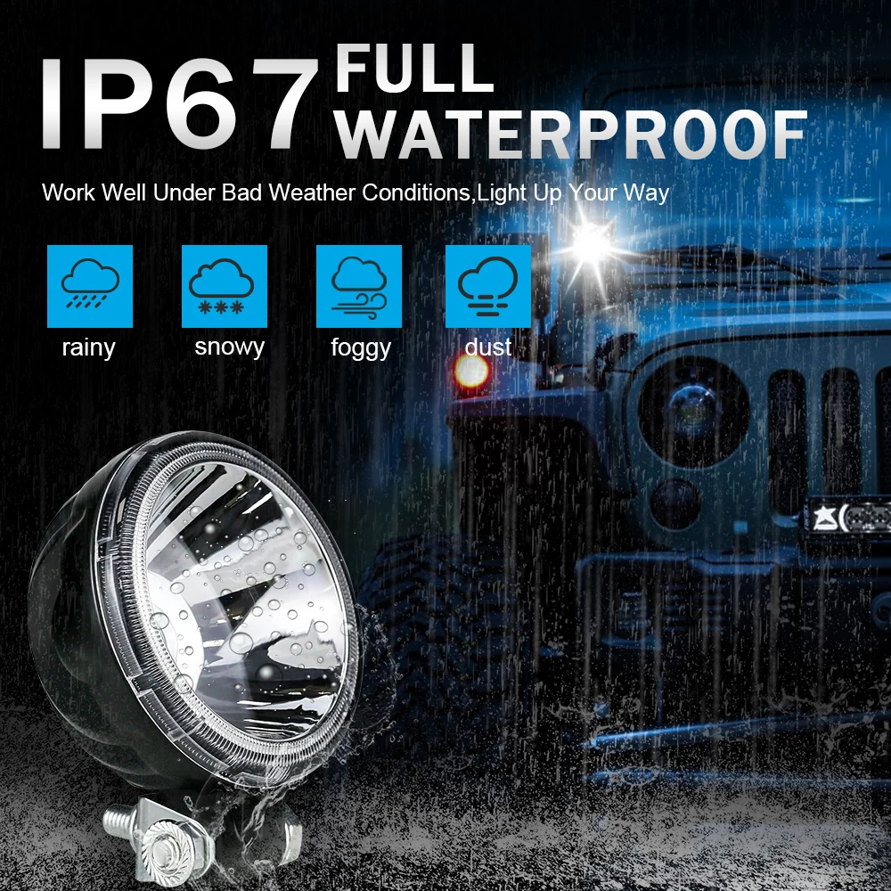 Led Work Light 2pcs 3 Inch Led Work Light Spotlight 4x4 Offroad For Motorcycle Car ATV Race Dirt Bike Pickup Truck Boat Round Fog Light