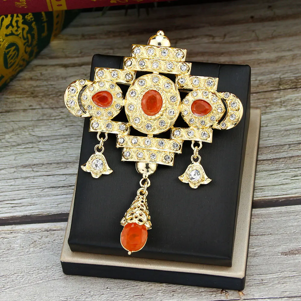 Neovisson Marokko Mode Stil Brosche Aristokratische Frauen Lieblings Kristall Brosche Geschenk Arabisch Braut Hochzeit Schmuck Zubehör