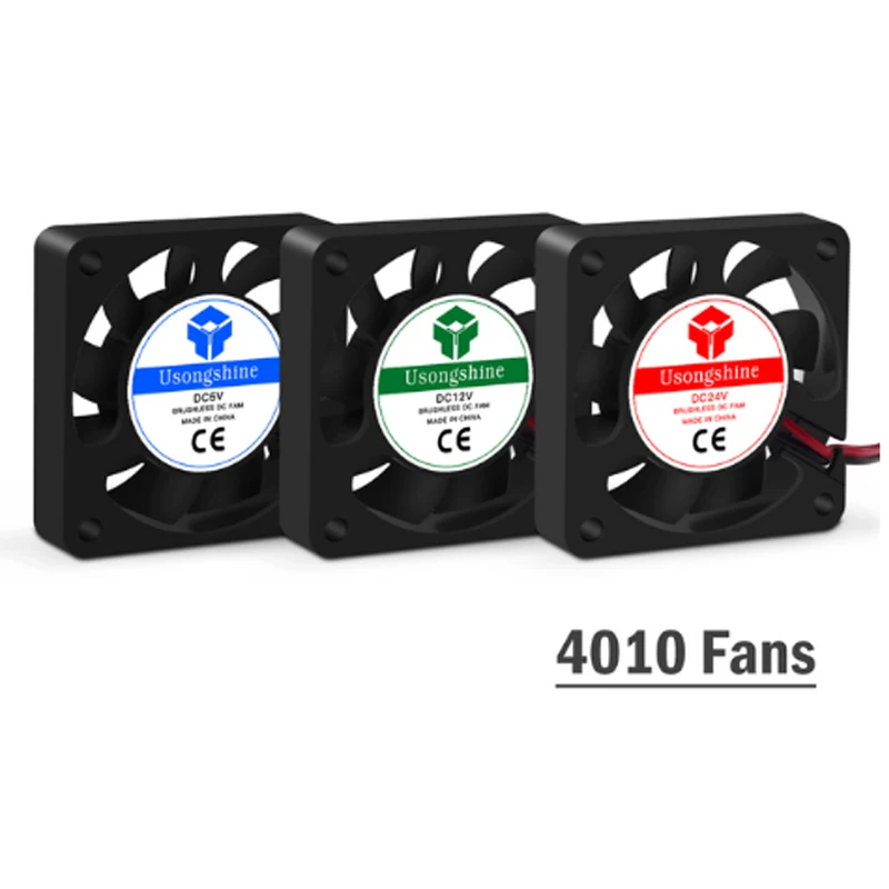 DC 5V/12V/24V Computer CPU Cooler Mini 4010 Cooling Fan 40*40*10mm 40*40*20mm Turbo Exhaust Fan for Ender 3 CR10 3D Printer（1pc）