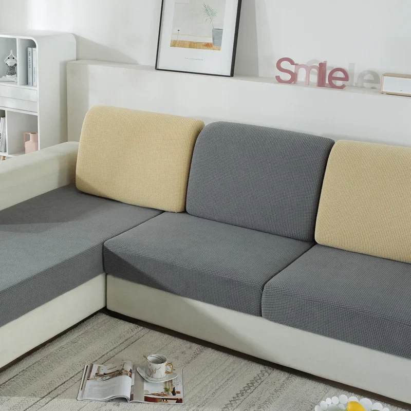Jacquard Sofa Seat Cushion Cover Elastic Removable Sofa Cover Furniture Protector L Shape Armchair Single Sofa Slipcovers 4