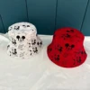 Disney Waflera Mickey Mouse Bucket Cap Autumn Cartoon Fisherman Hats Double-sided Printing Cotton Cap Birthday For Kids Gifts 6