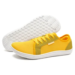 Unisex Wide Barefoot Outdoor Trail Running Shoes - Lightweight and Breathable Minimalist Footwear - 46 (Yellow)