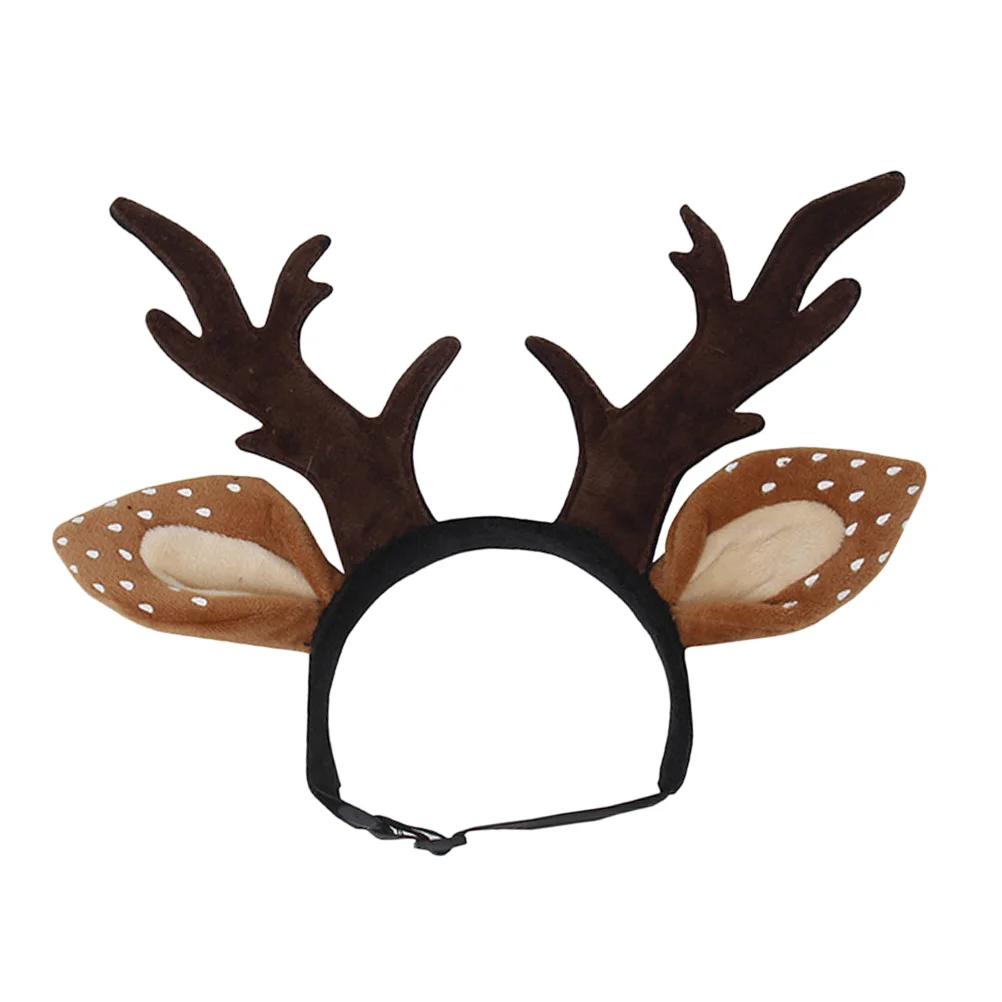 

Puppy Ears Headband Cat Elk Antler Reindeer Hat Cap Christmas Headband Cat Dog Cat Pet Christmas Costume Outfits Headwear Size S