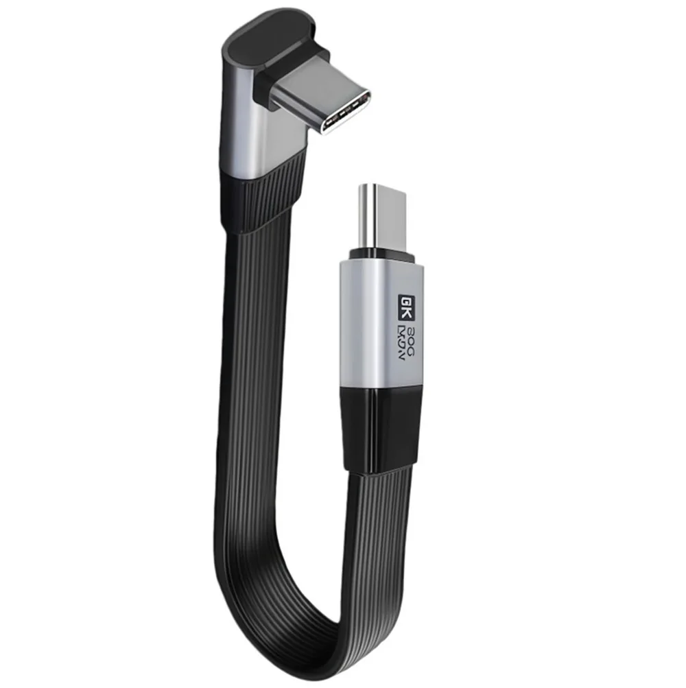 High-Speed Right Angle USB-C to USB-C Fast Charging Cable - 240W 90-Degree Connector