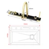 Gold Multifunctional Kitchen Waterfall Sink Digital Display Large Single Sink Dish Basin Sink 304 Stainless Steel 6