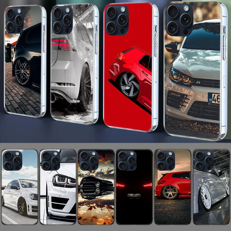 Sport Car Golf 7 Custodia Trasparente Per Apple Iphone 12 13 Mini 11 14 + 15 Pro Max Xr 5 5S Se 2020 X Xs 6 6S 7 8 Plus Tpu Cover Per Telefono