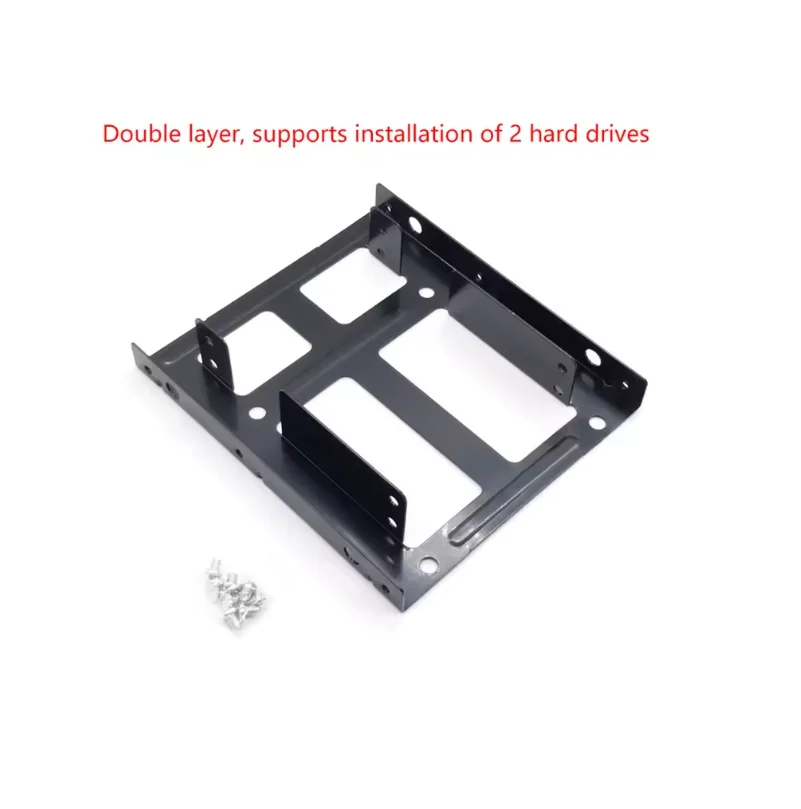 Kit adattatore in metallo con staffa HDD/SSD esterna dual-bay da 2,5 pollici a 3,5 pollici, senza cavo SATA o con set di cavi SATA