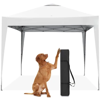 10x10 Pop Up Canopy Tent Instant Setup Waterproof UV Protection Portable Compact for Camping Beach Party Outdoor Event, Custom (White) 6