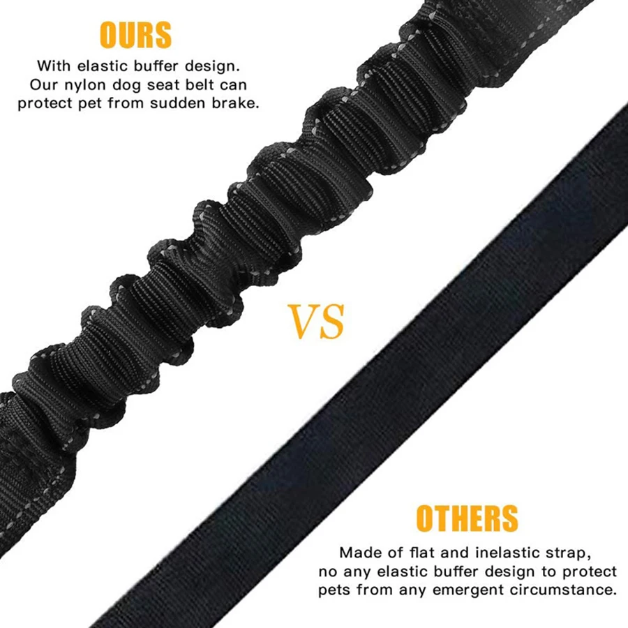 Dog Safety Rope Medium to large dog pet safety rope reflective buffer extendable pet car safety belt multifunctional hook