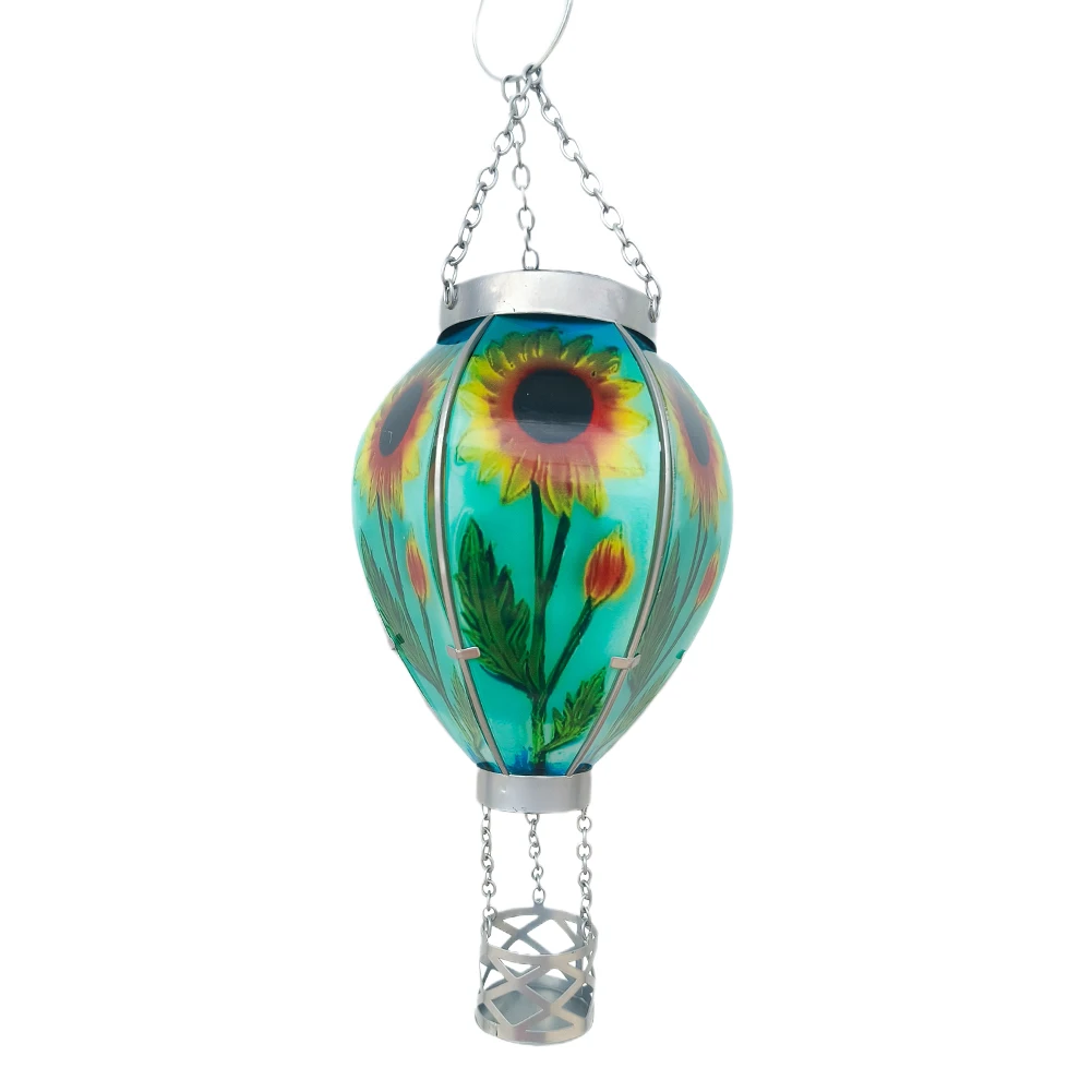 Solar Hot Air Balloon Lantern Flickering Flame Garden Hanging Decor LED Light Hot Air Balloon Paper Lantern Holiday Party Decor
