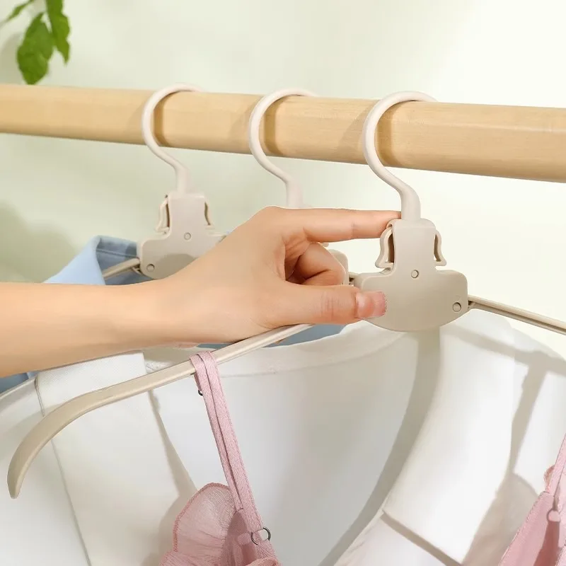 넓은 어깨의 무봉제 미끄럼 방지 접이식 옷걸이, 가정, 기숙사, 여행 및 출장용 휴대용 보관 옷걸이