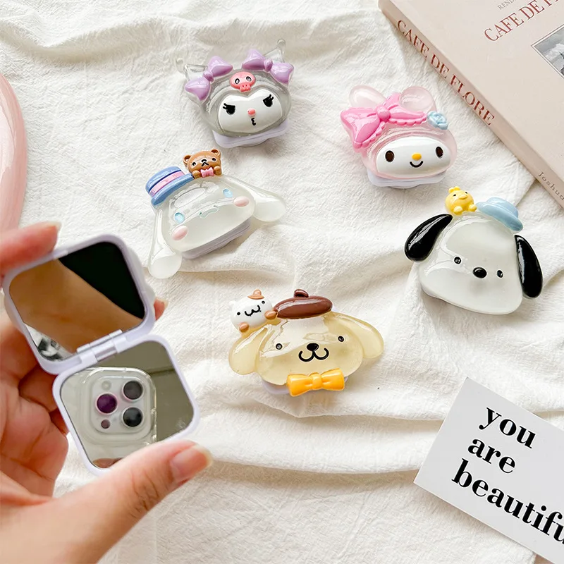 Sanrio Kuromi Mobile Phone Air Cushion Bracket Flip Cover Mirror Melody Pochacco Telescopic Bracket Kawaii Griptok Holder держатель baseus telescopic desktop bracket phone tablet holder silver