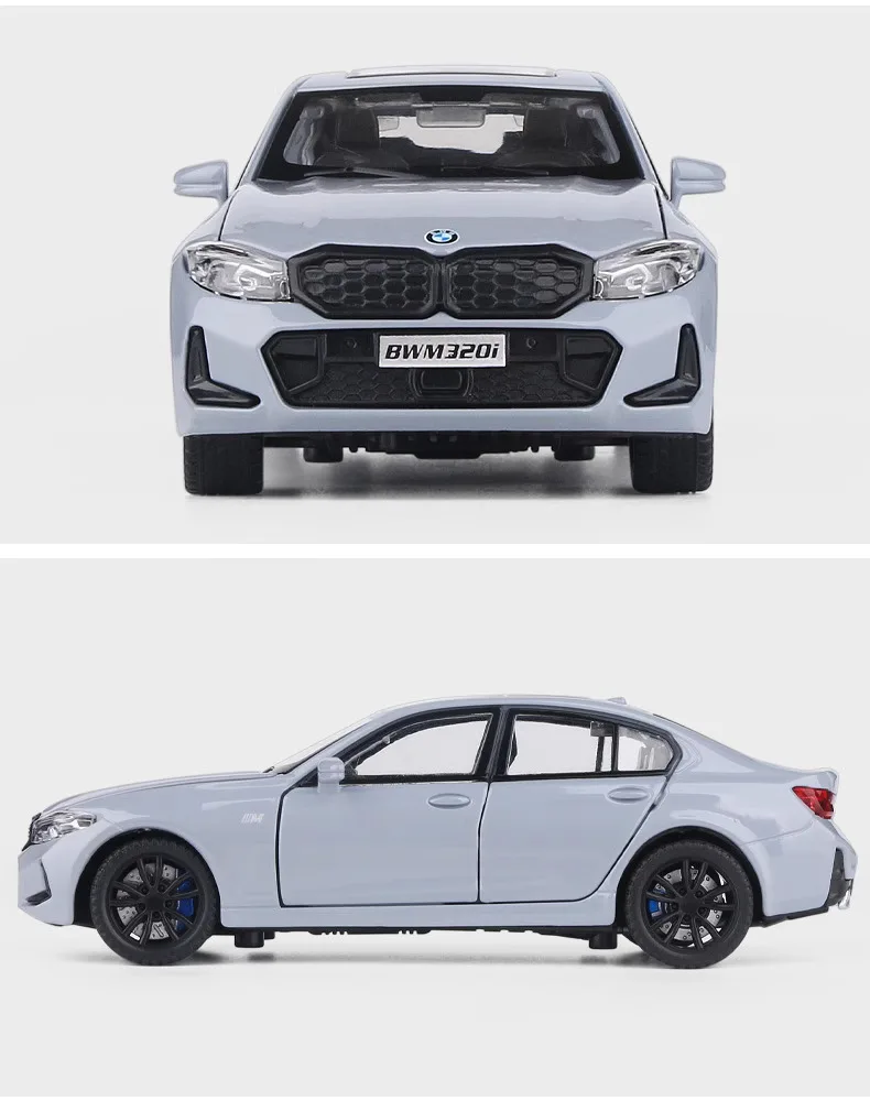 Alloy Car With Led Light 1:32 Bmw 320I Children'S Car Toy With Sound And Light