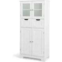 Floor Storage Cabinet, Freestanding Bathroom Cabinet, Tall Storage Organizer Cupboard for Kitchen Living Room 1