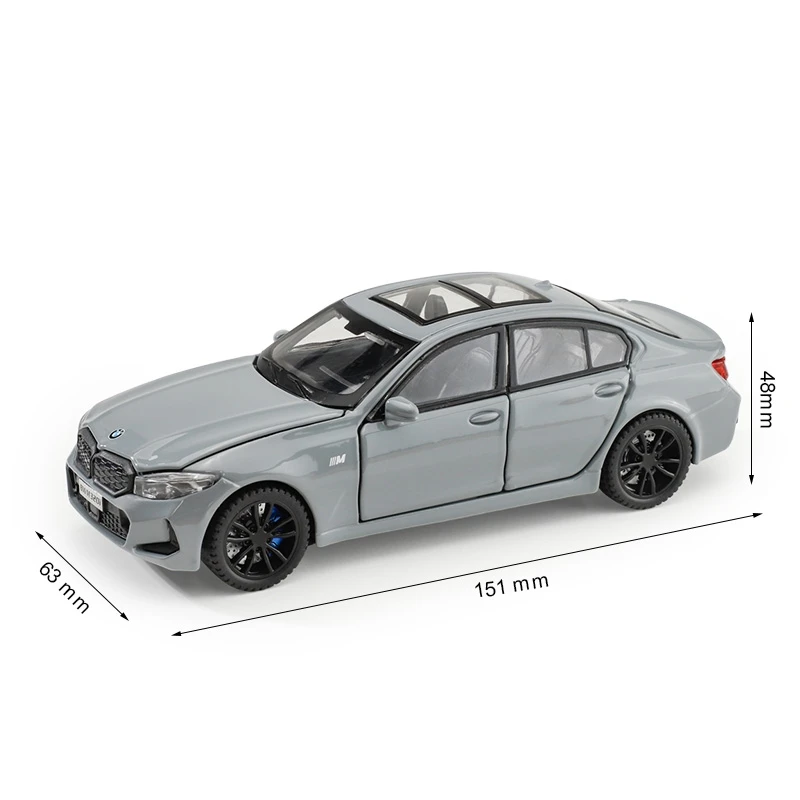 1/32 BMW 320i Sedan Miniature Diecast Toy Car Model Sound & Light Doors Openable Educational Collection Gift for Children Boy 3