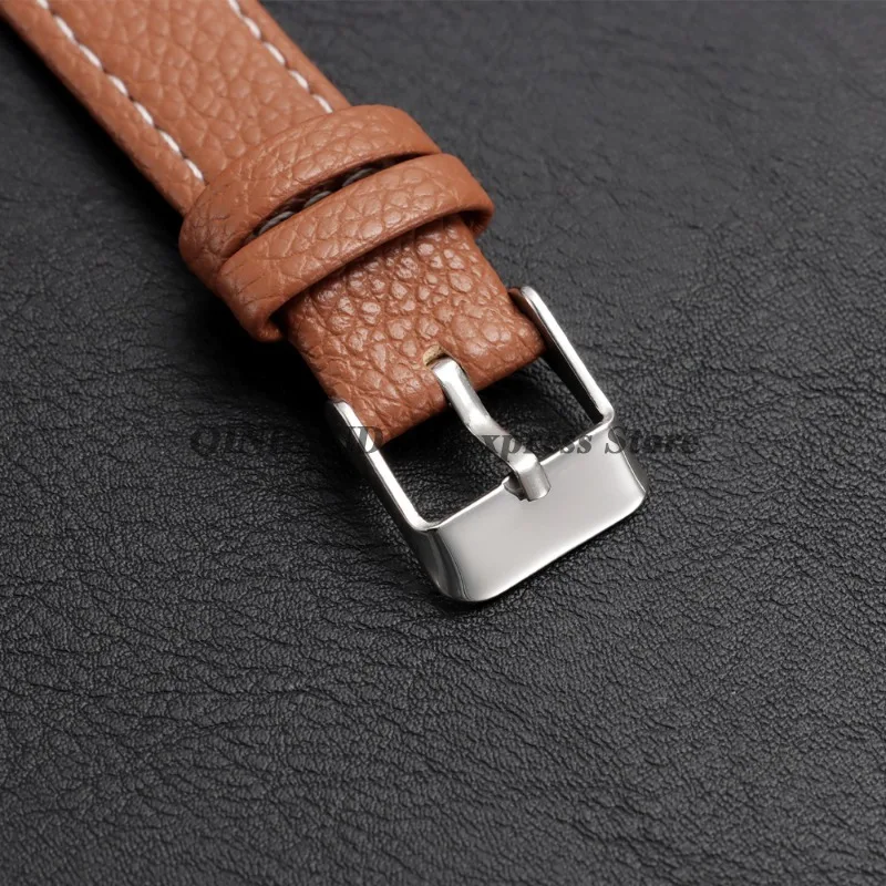 Slim Vintage Cowhide Leather Watch Strap - Ultra-Thin Waterproof Band