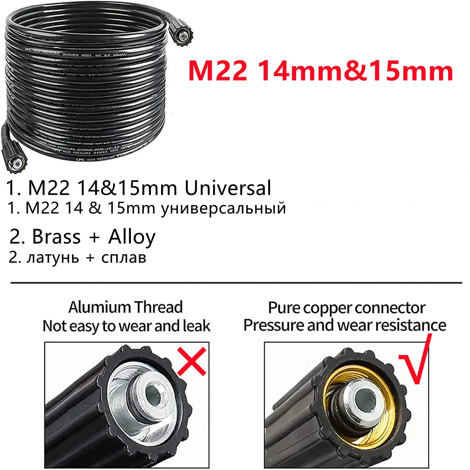 ���� �ͼ� ���� ȣ��, M22 14 15mm ȸ�� ���� Ŀ���� ������, 5800 PSI