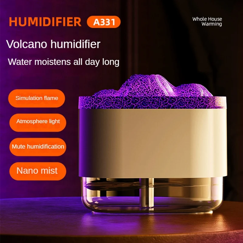

Flame Diffuser Aromatherapy Essential Oil Diffuser With Atmosphere Light 300Ml Cool Mist Humidifier For Home Office
