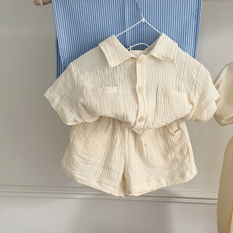 Summer Kids Clothing Set Short Sleeve Shirt Shorts