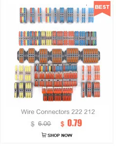 Wire Connector 222-412 2 Pin Splicing Terminal Blocks Led Strip Lighting Electric Quick Connectors Mini Conductor Rail Conector