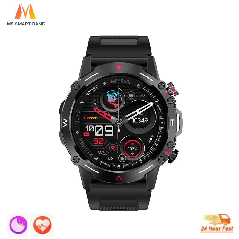 

Smartwatch Message Push Music Control Weather Forecast Measurable Heart Rate Sleep Blood Oxygen Blood Pressure NFC Smart Watch