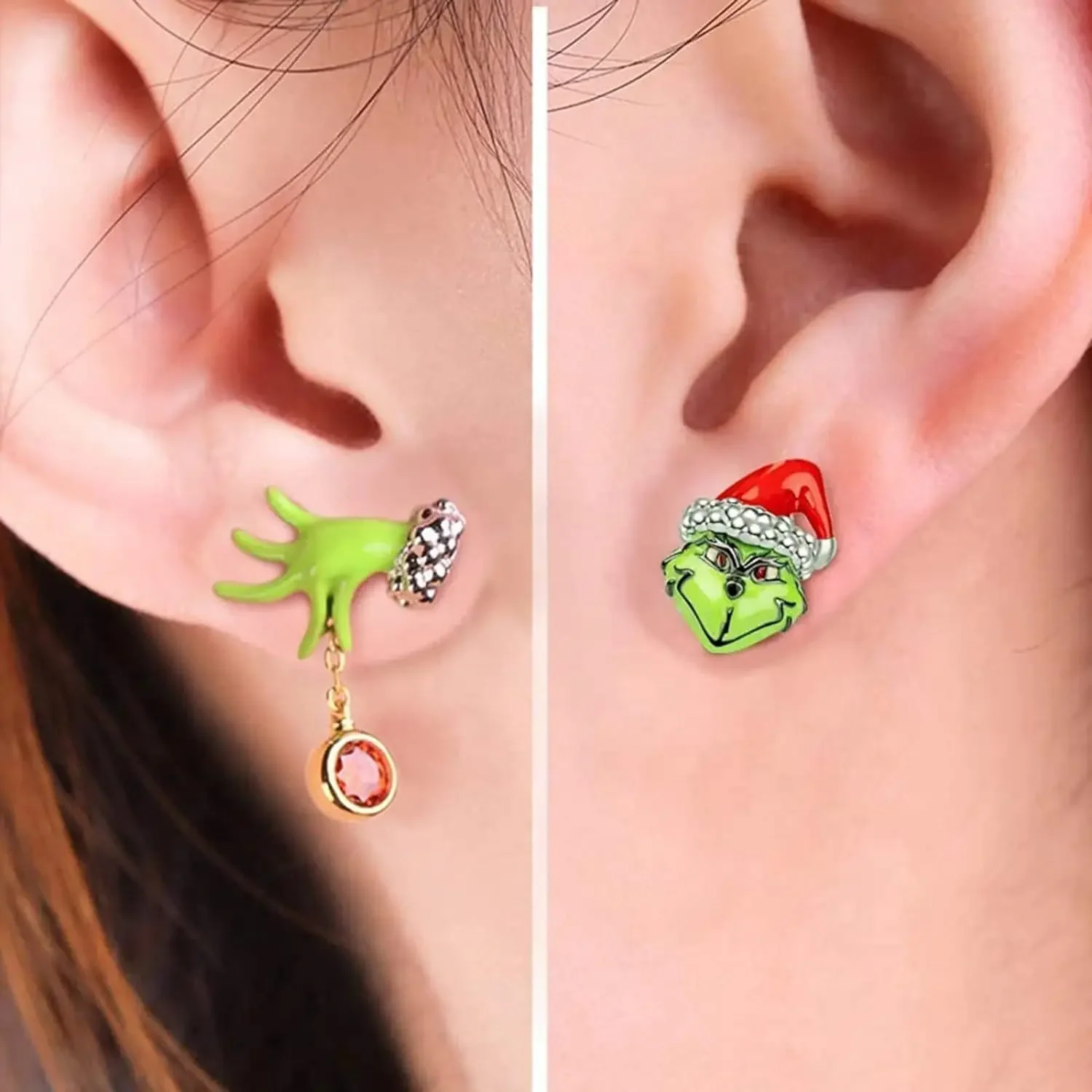 2024 Christmas Earrings Classic Cartoon Series Metal Acrylic Drop Earring for Woman Girl New Year Christmas Party Gift 4