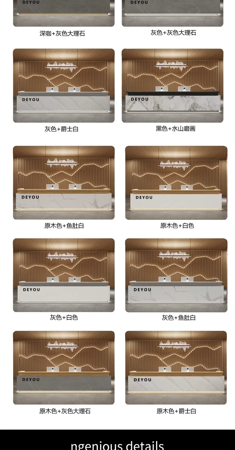 Description Picture 5 of itemDrawers Reception Desk Computer Writing Counter Table Salon Vanity Modern Console Scrivania Per Ufficio Luxury Furniture