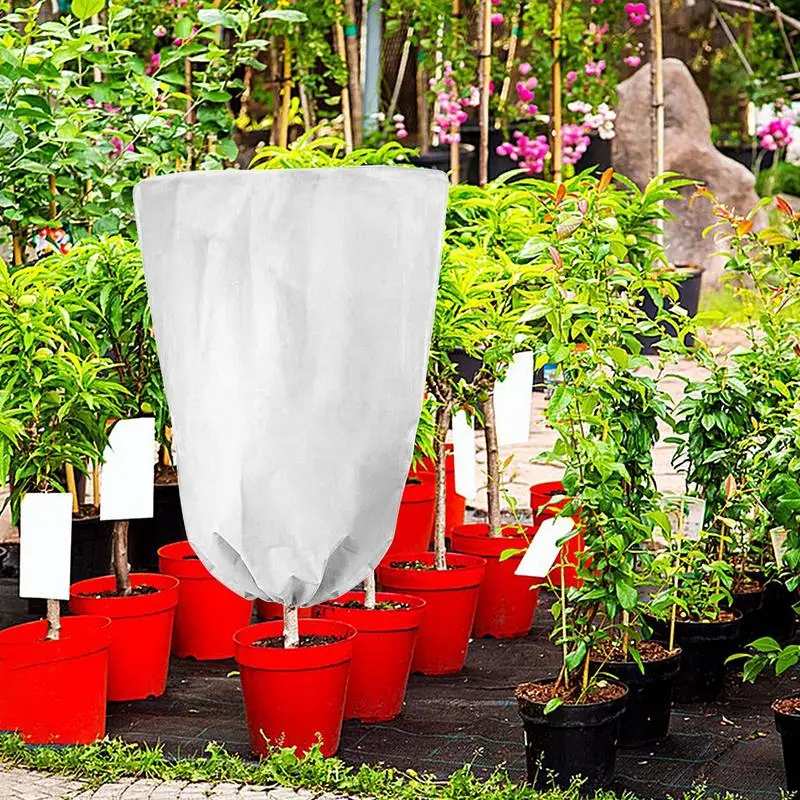 

Plant Antifreeze Cover Portable Plant Frost Protector Blankets Anti-Freeze Winter Shrub Jacket With Drawstring Tree Covers