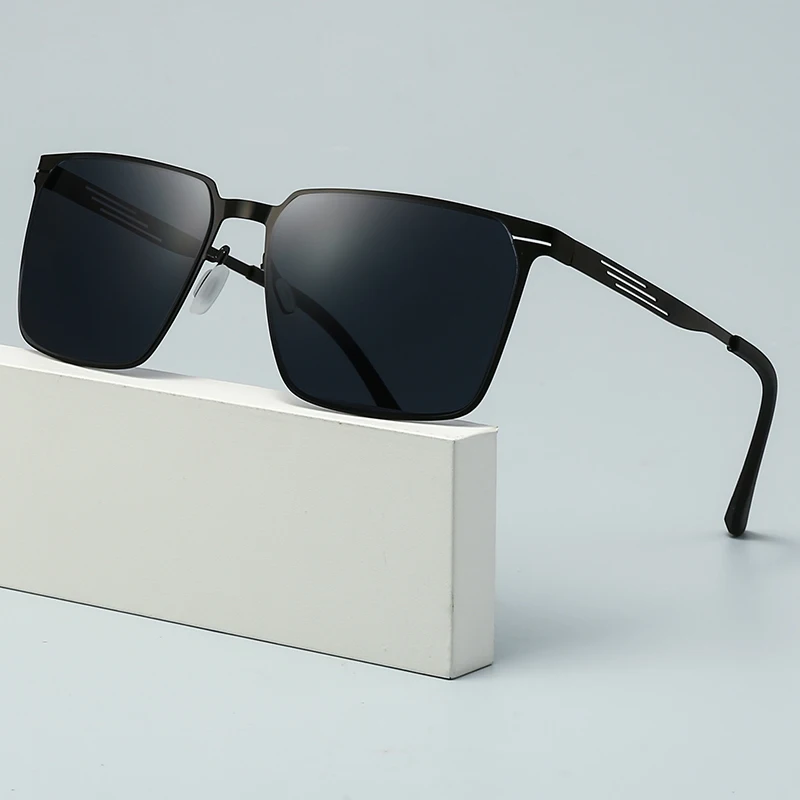 Square Frame Men's Metal Sunglasses 5133 Fashion Driving Uv Proof Hd Sunglasses
