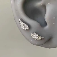 Women Shiny Crystal Angel Wings Earring Luxury Zircon Wing Earrings Punk Ear Studs Jewelry Gifts