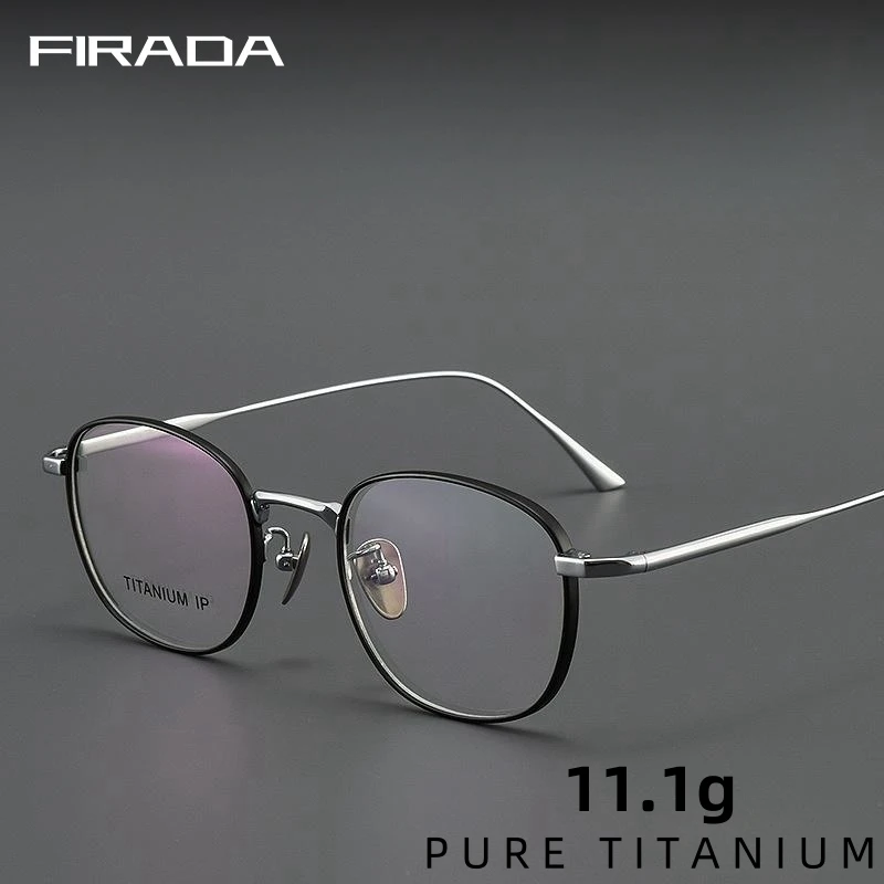 Eyeglasses Frames FIRADA Fashion Luxury Pure Titanium Eyeglasses Women Retro Comfortable Eyewear Optical Prescription Glasses Frame Men DALIY-C