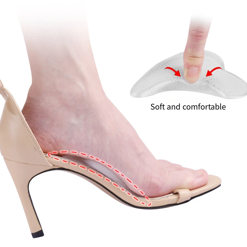 

Women Hight Heel Sandals Forefoot Pads Silicone Gel Arch Support Shoe Insole Flat Foot Care Pain Relief Half Insert Soft Cushion