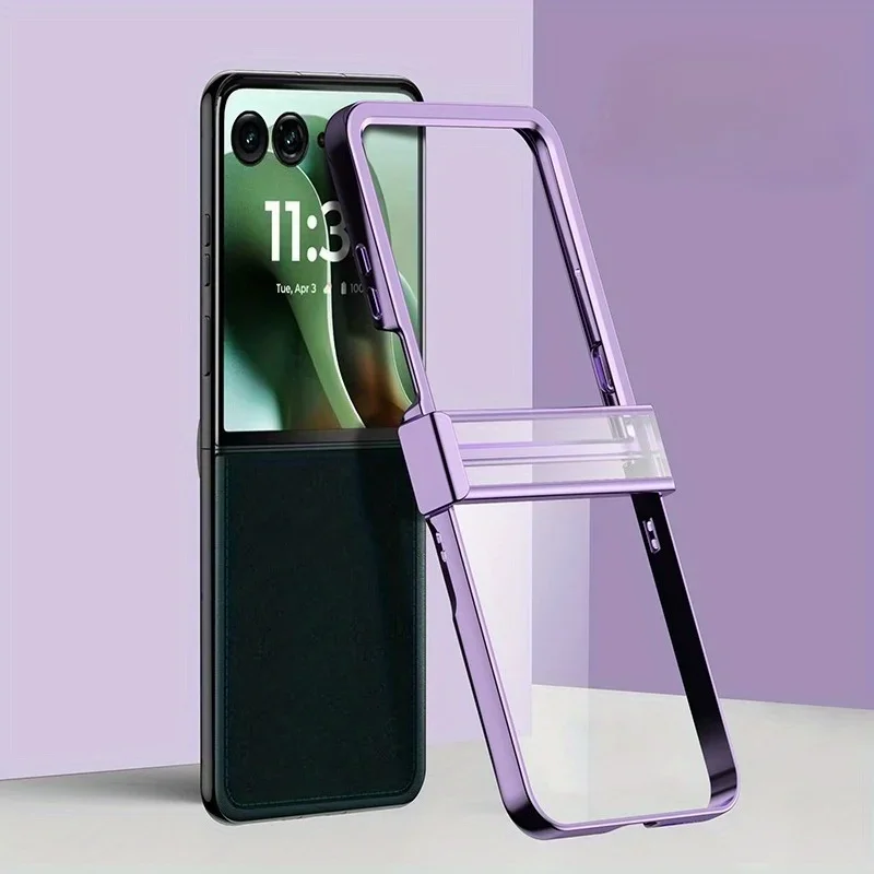 Electroplated Transparent Hinge Protective Phone Case - Hard Shell Cover