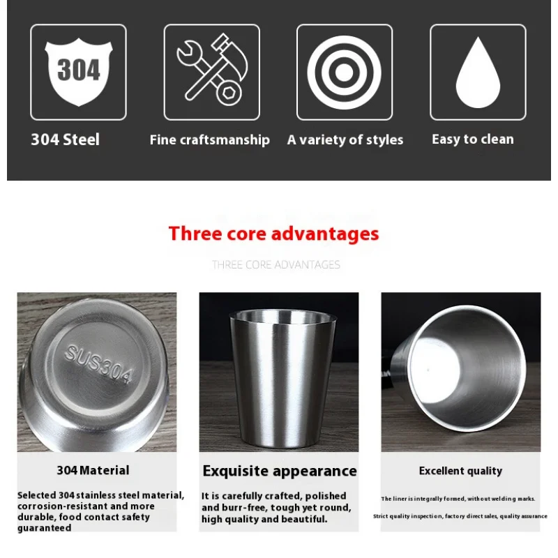 Thickened Stainless Steel Cup Beer Cup Ins Juice Cup Restaurant Cup Casual Cup Coffee And Cold Drink Cup The Cup