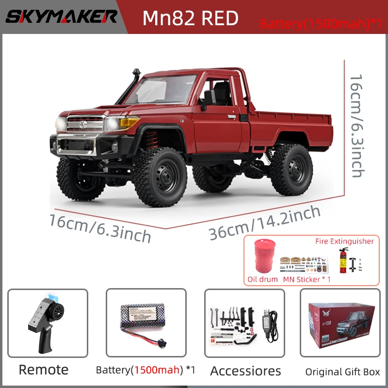 1:12 Rc Car Skymaker Mn Model Mn82 Retro Full-scale