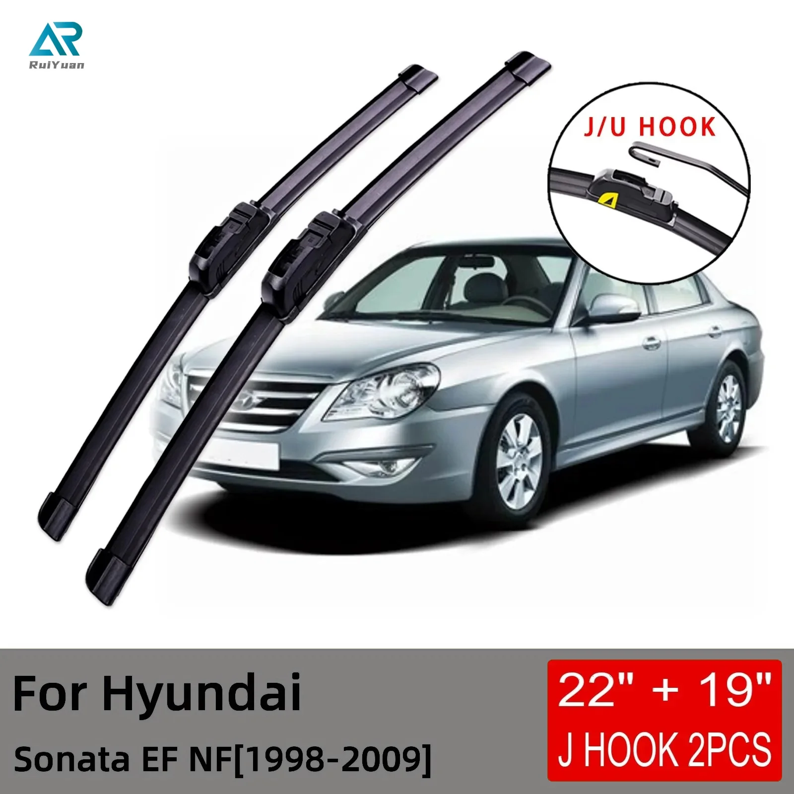 

For Hyundai Sonata EF NF 2001 2002 2003 2004 2005 2006 2007 2008 2009 Front Wiper Blades Brushes Cutter Accessories U J Hook