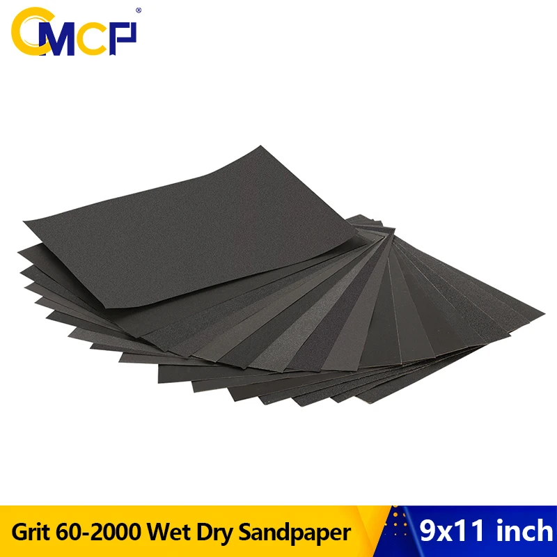 

Sandpaper Wet Dry Waterproof Sanding Paper 9x11 inch(230x280mm) Grit 60-2000 Polish Sand Paper Sheet Abrasive Polish Tool