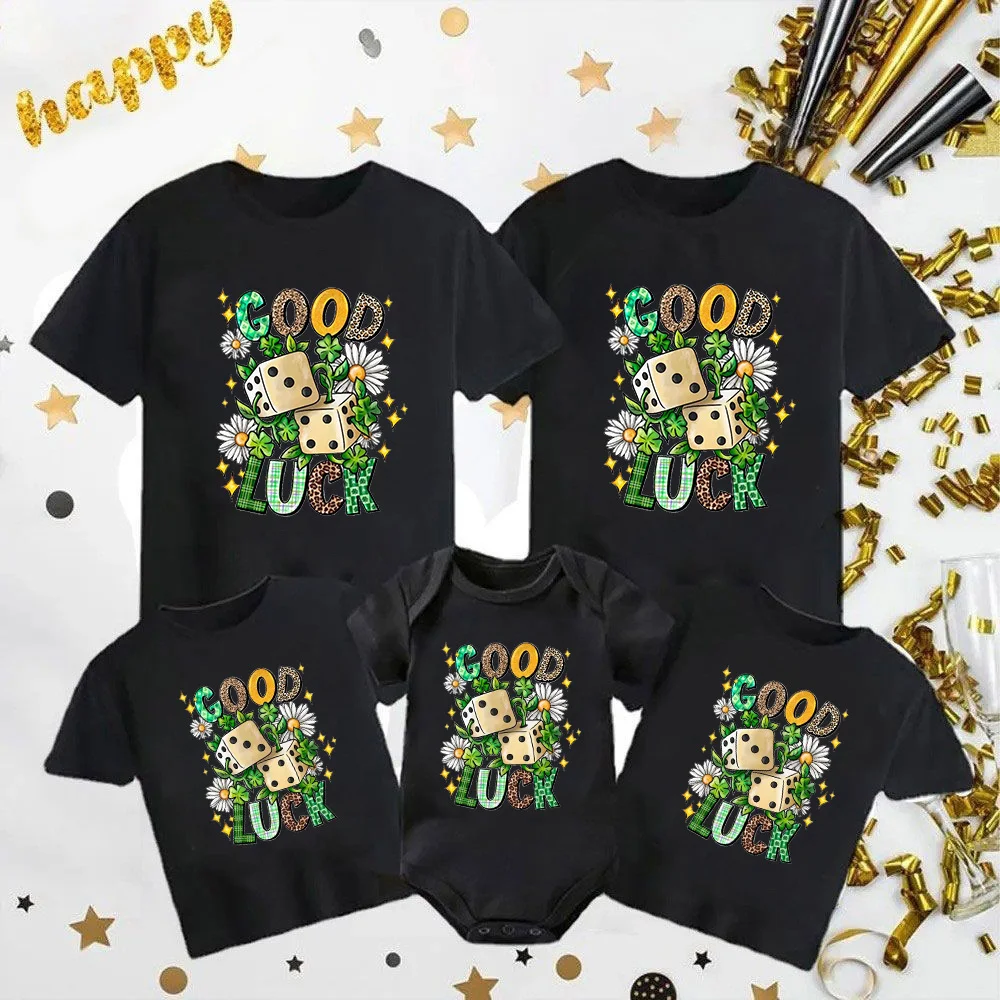 1pcs Saint Patrick’s Day Family Look Outfits Clothing Gift Clothes St. Patrick's Day T Shirt Short Sleeve Boy Girl Clothes 3