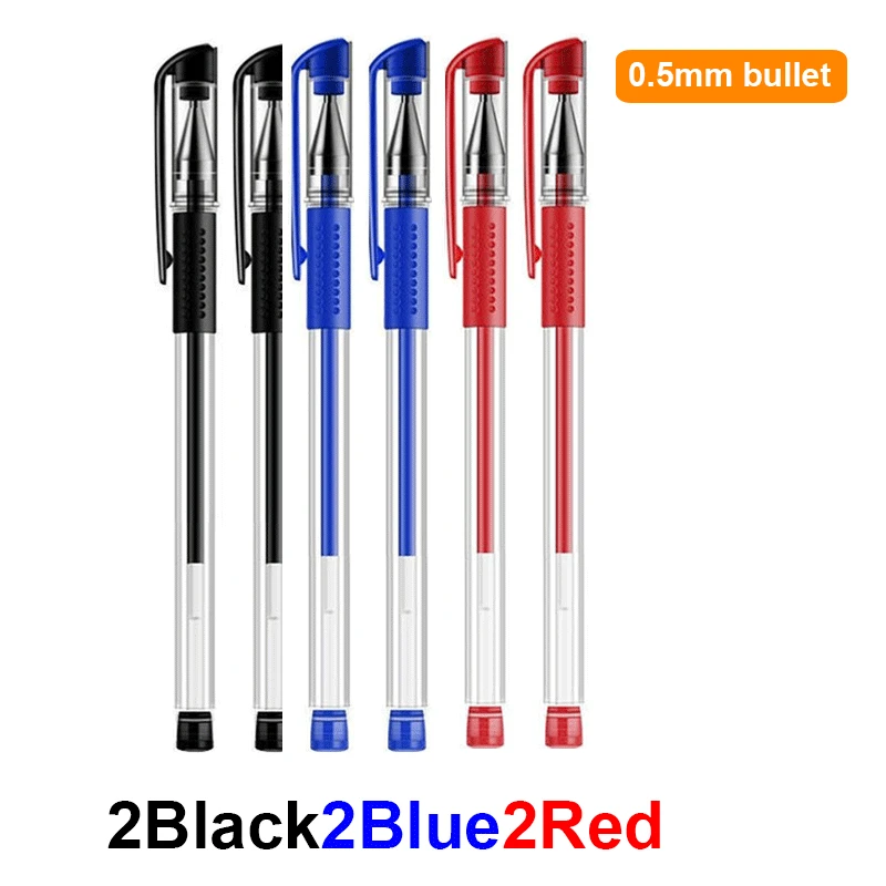 thumbnail image 1 of Juego de 25 bolígrafos de gel, bolígrafo neutro, escritura suave, secado rápido, 0,5 mm, color negro, azul y rojo, recambio reemplazable, material de papelería escolar, 1 of 5