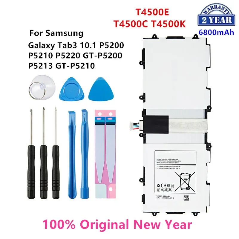 

100% Orginal Tablet T4500C T4500E T4500K Battery 6800mAh For Samsung Galaxy Tab3 P5200 P5210 P5220 P5213 Batteries +Tools