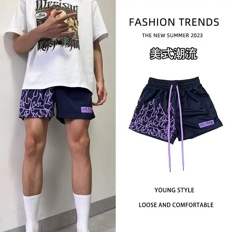 

Outdoor Running Sports Summer Basketball Fitness Sweatpants Clothing Basic Short Quick-Dry Men American Streetwear Loose Y2K