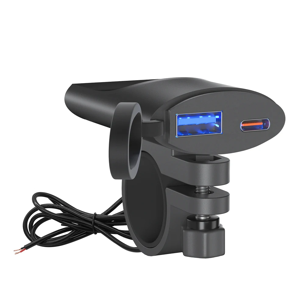 오토바이 디지털 카메라 휴대폰용 USB 콘센트, 오토바이 충전기, USB C 타입 전원 소켓, 자동 스위치, QC3.0, DC 12V-24V