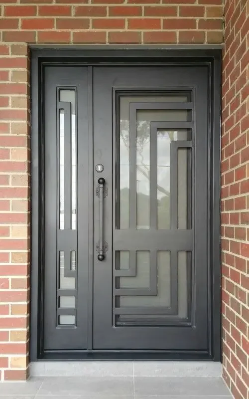 Factory Supply Cast Wrought Iron Exterior Door Iron Window And Door Grills Entry Iron Door 2