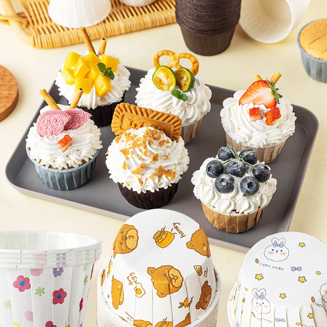 50Pcs Cup Cake Paper Oilproof Cupcake Liner Baking Muffin Box Bakeware DIY  Pastry Maker Wrapper Cases Birthday Party Decoration