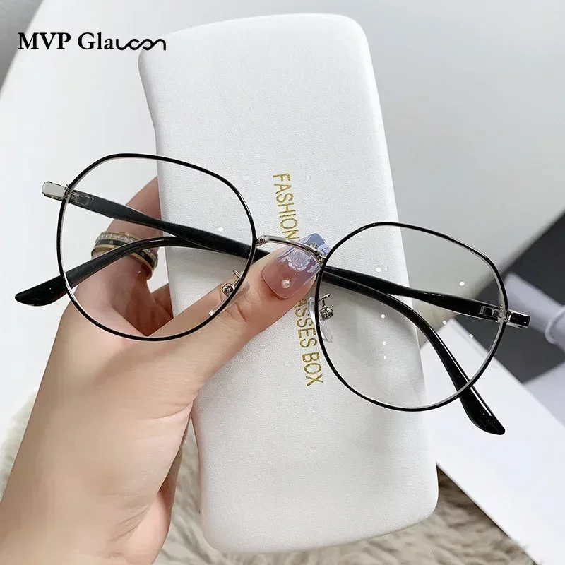 Eyeglasses Frames Eyeglass Frames Glasses Ins Metal Round Decor Round Glasses Women Anti Blue Light Computer Black Metal Spectacle Frame 0 Diopter